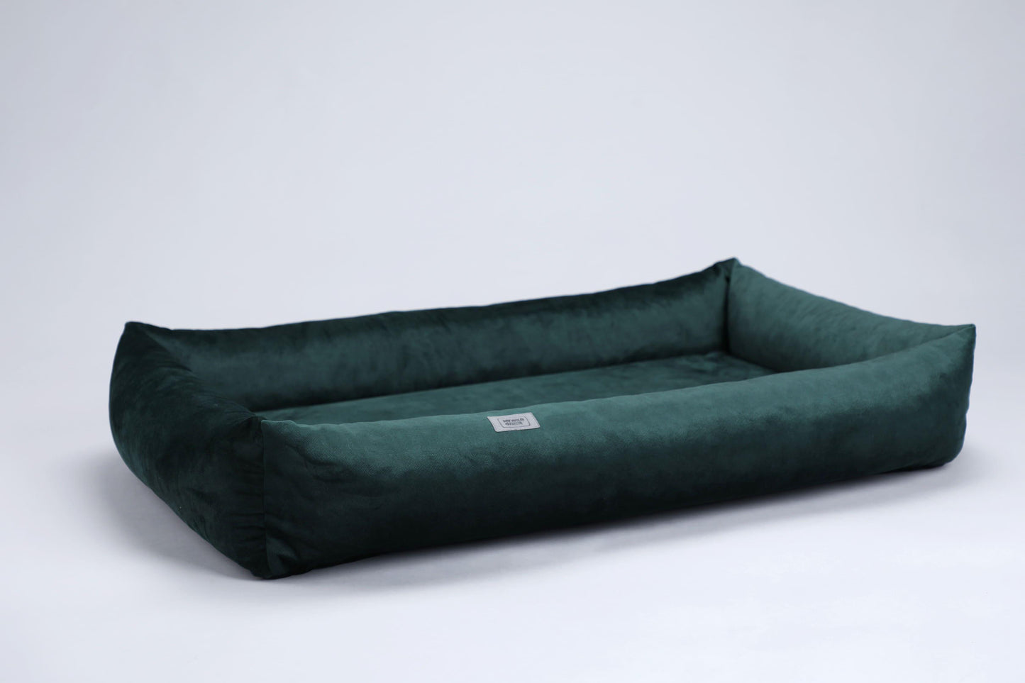 2-sided dog bed with sides. EMERALD GREEN - premium dog goods handmade in Europe by My Wild Other