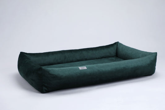 Premium dog bed with sides | 2-sided | EMERALD GREEN - premium dog goods handmade in Europe by animalistus