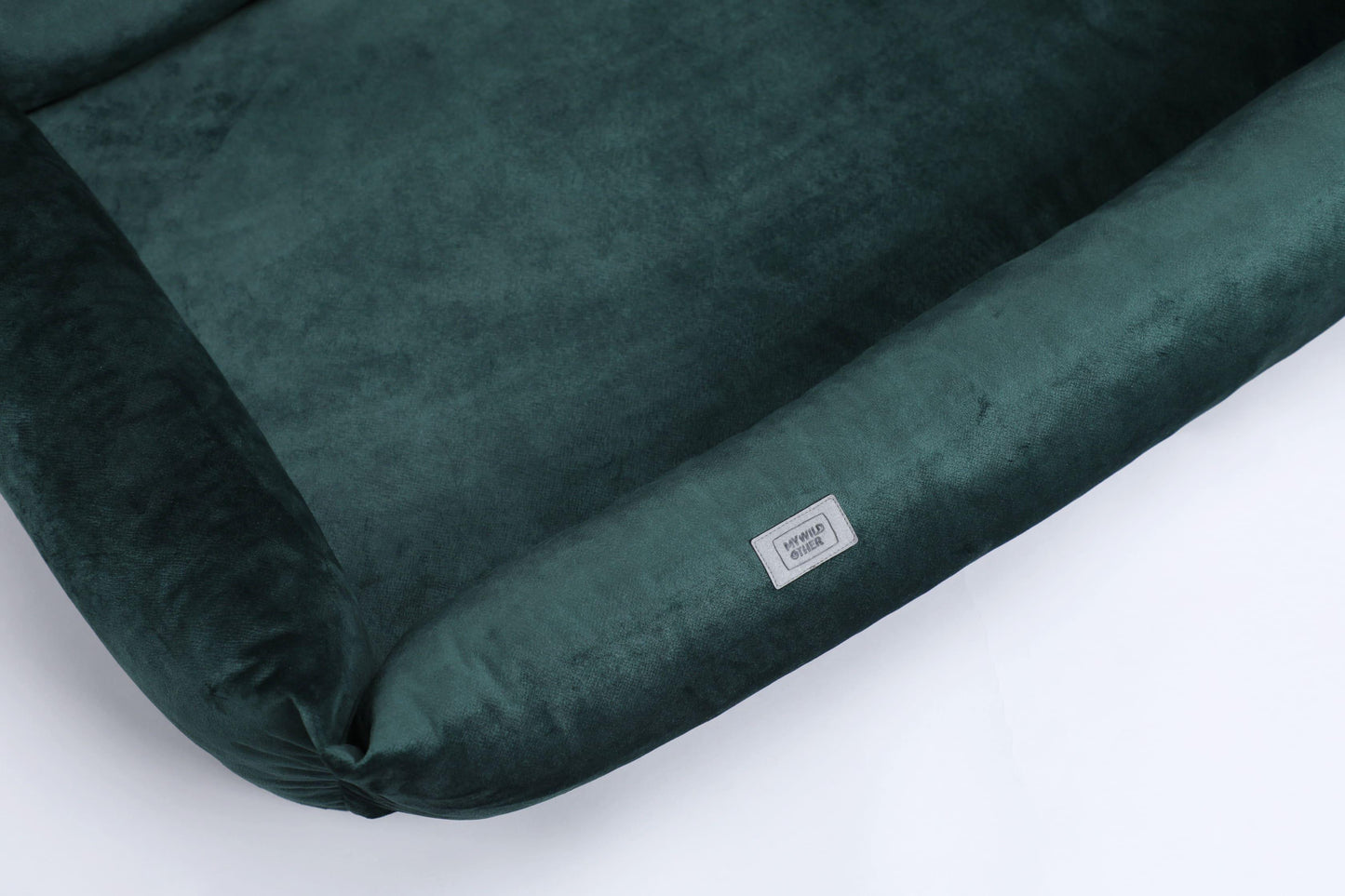2-sided dog bed with sides. EMERALD GREEN - premium dog goods handmade in Europe by My Wild Other