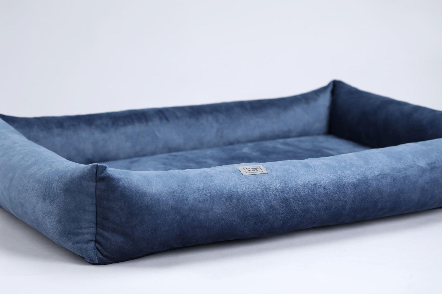 2-sided dog bed with sides. SKY BLUE - premium dog goods handmade in Europe by My Wild Other