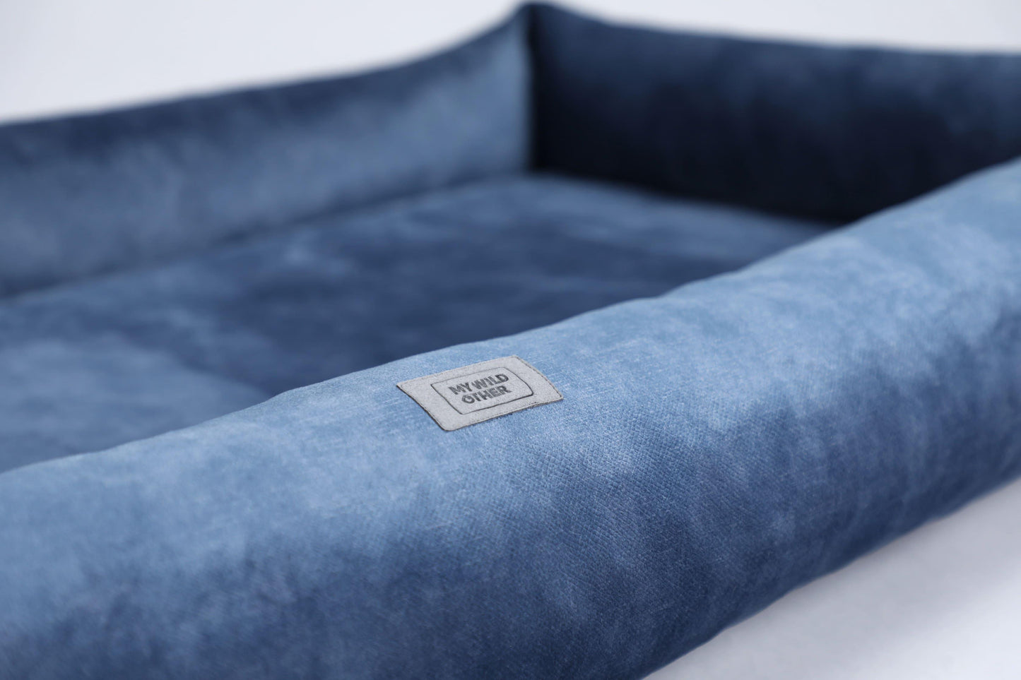 2-sided dog bed with sides. SKY BLUE - premium dog goods handmade in Europe by My Wild Other