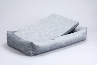 Premium dog bed with sides | 2-sided | METAL GREY - premium dog goods handmade in Europe by animalistus