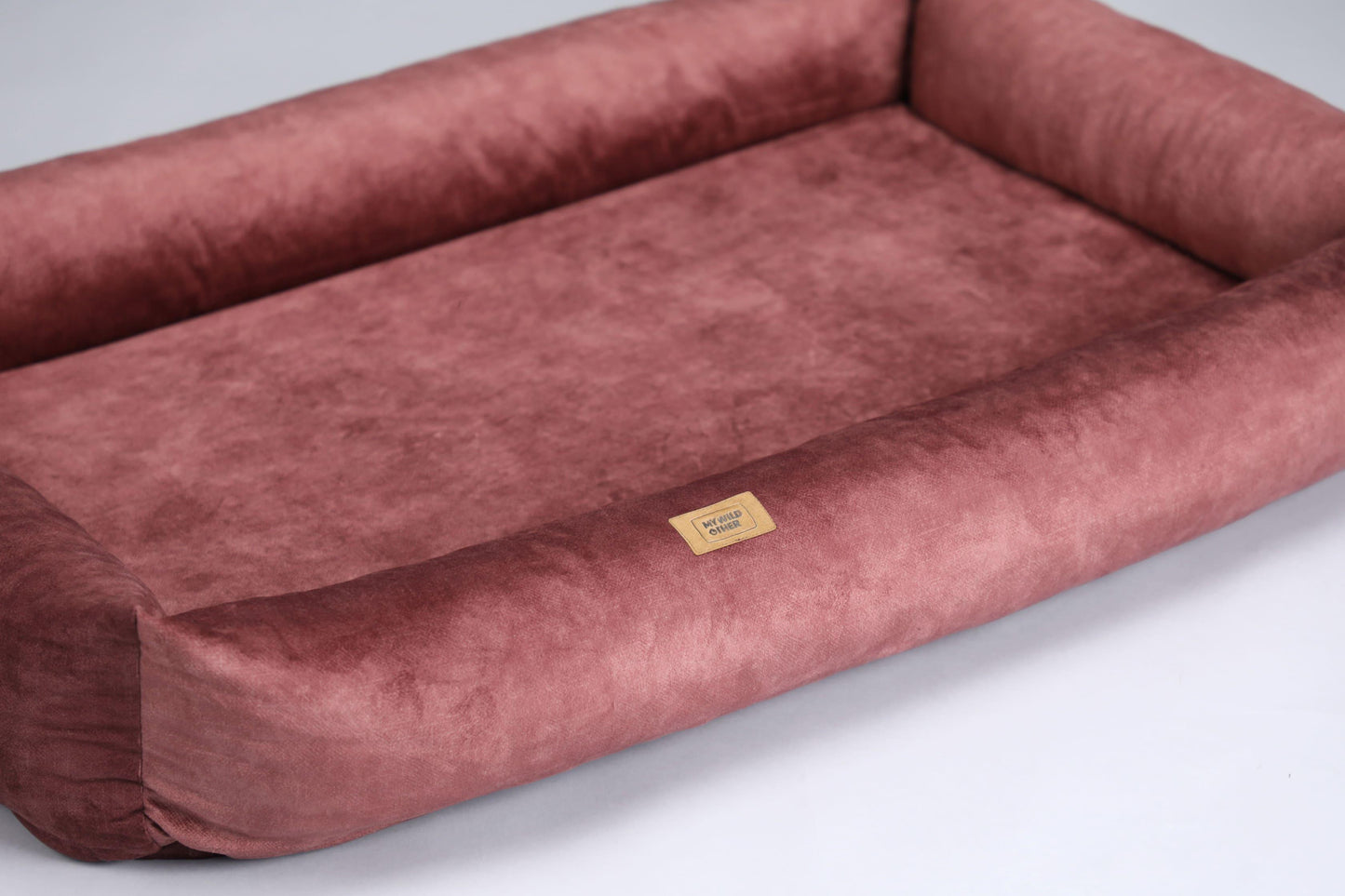 2-sided dog bed with sides. TERRACOTTA - premium dog goods handmade in Europe by My Wild Other