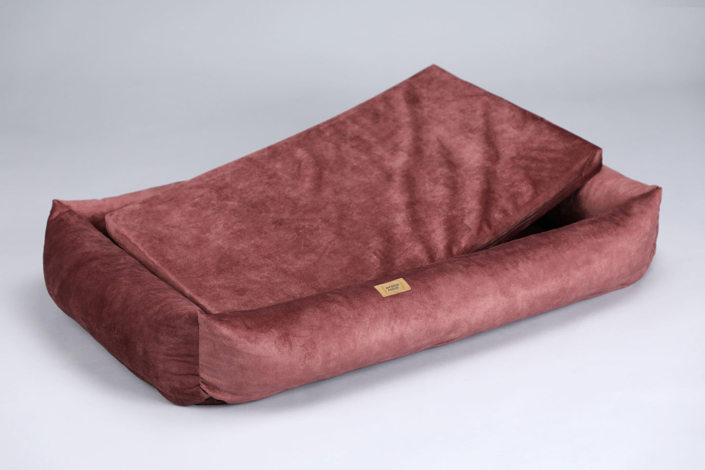 2-sided dog bed with sides. TERRACOTTA - premium dog goods handmade in Europe by My Wild Other
