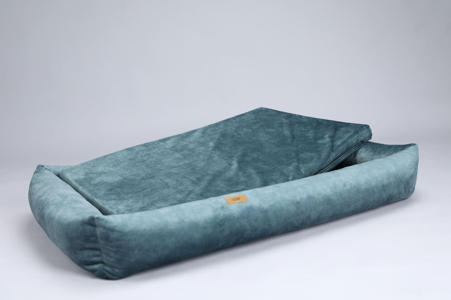 2-sided dog bed with sides. DUSTY GREEN - premium dog goods handmade in Europe by My Wild Other