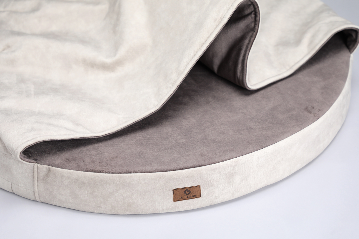 Cozy cave dog bed | ComfySupport+ | BEIGE+TAUPE | animalistus