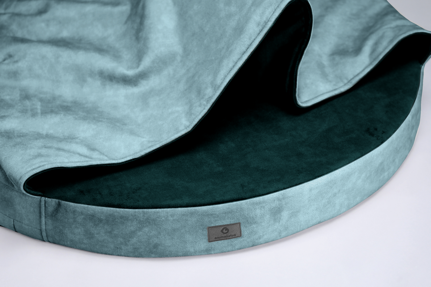 Cozy cave dog bed | ComfySupport+ | DUSTY GREEN+EMERALD GREEN | animalistus