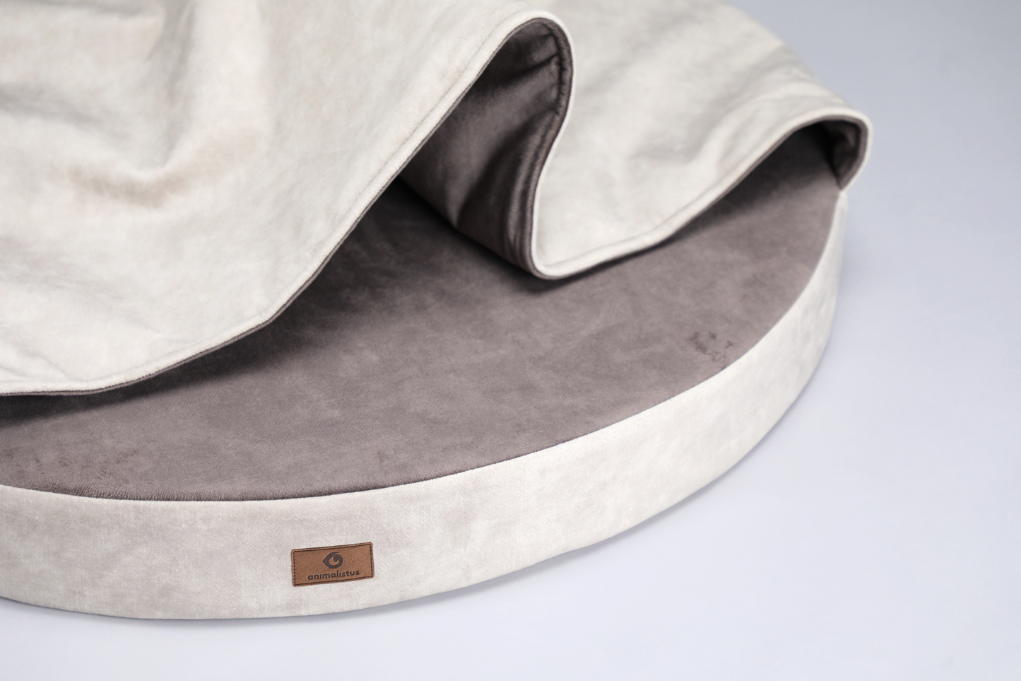 Cozy cave dog bed | ComfySupport+ | BEIGE+TAUPE | animalistus