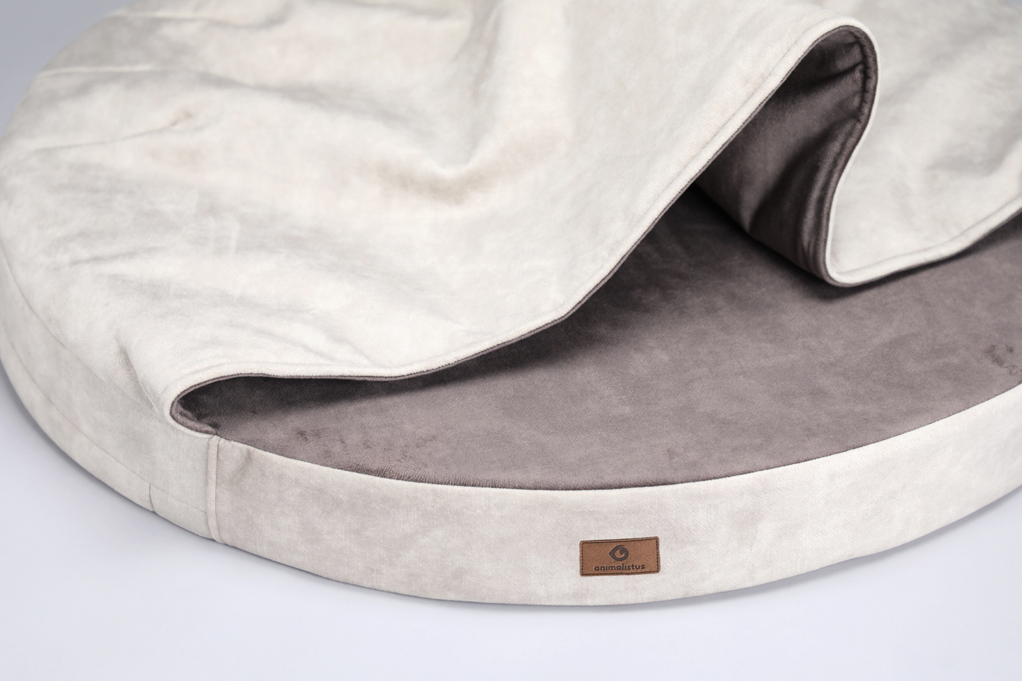 Cozy cave dog bed | ComfySupport+ | BEIGE+TAUPE | animalistus