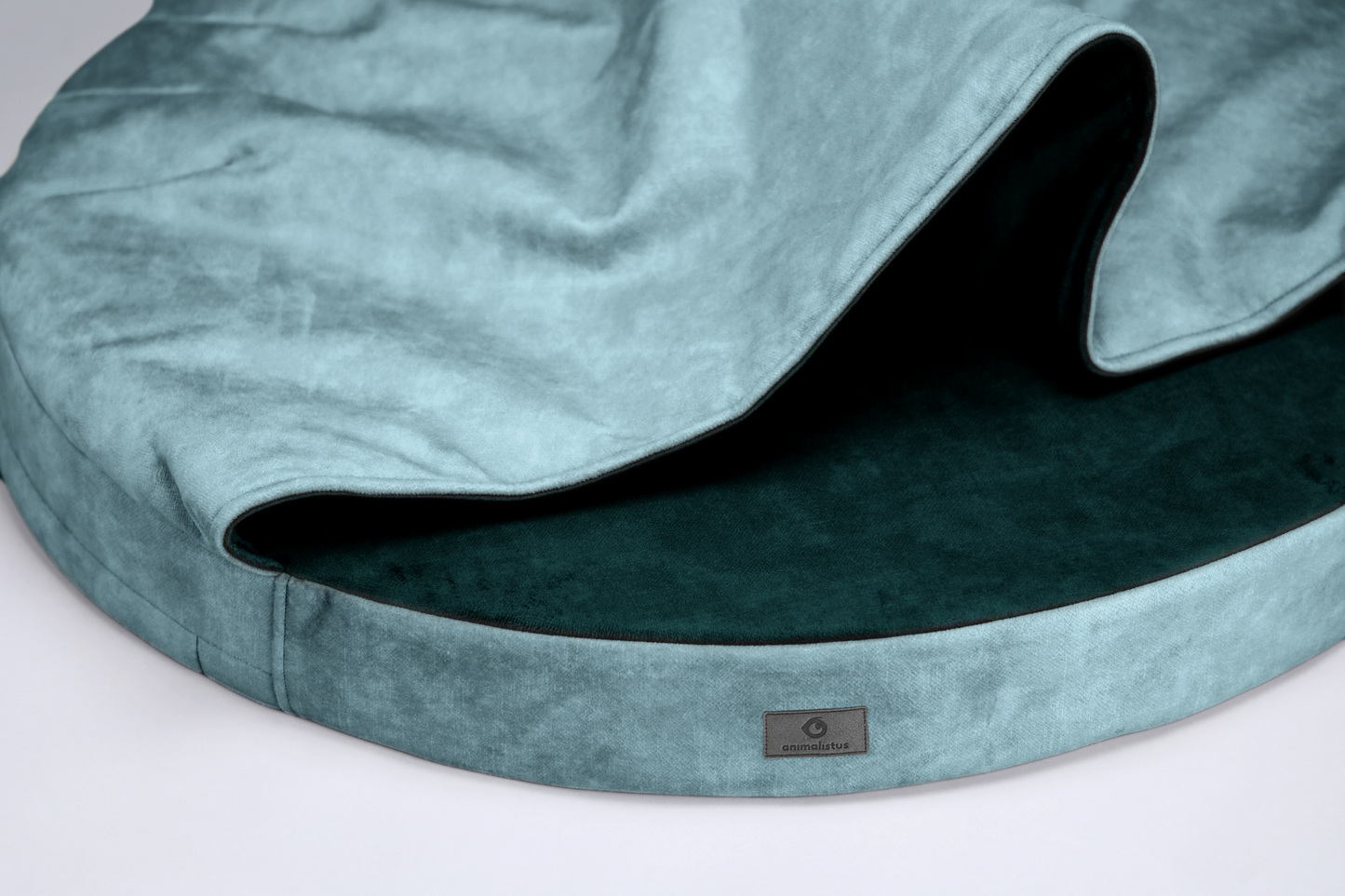 Cozy cave dog bed | ComfySupport+ | DUSTY GREEN+EMERALD GREEN | animalistus