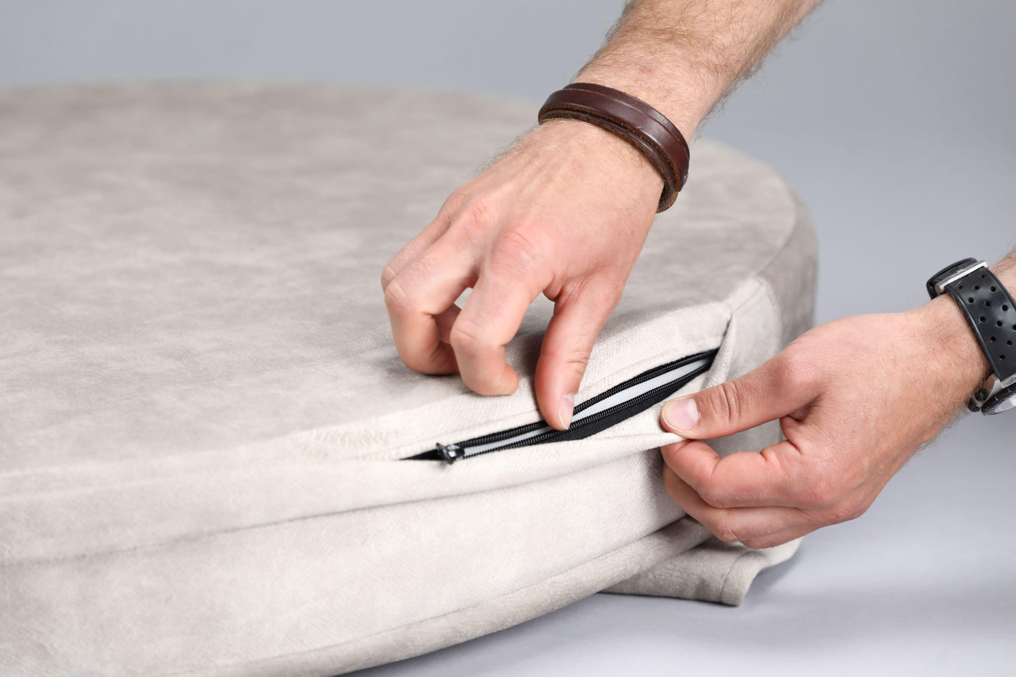 Cozy cave dog bed | ComfySupport+ | BEIGE+TAUPE | animalistus