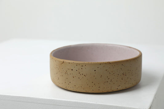 Handmade ceramic dog bowls | RAW+PASTEL PINK | animalistus