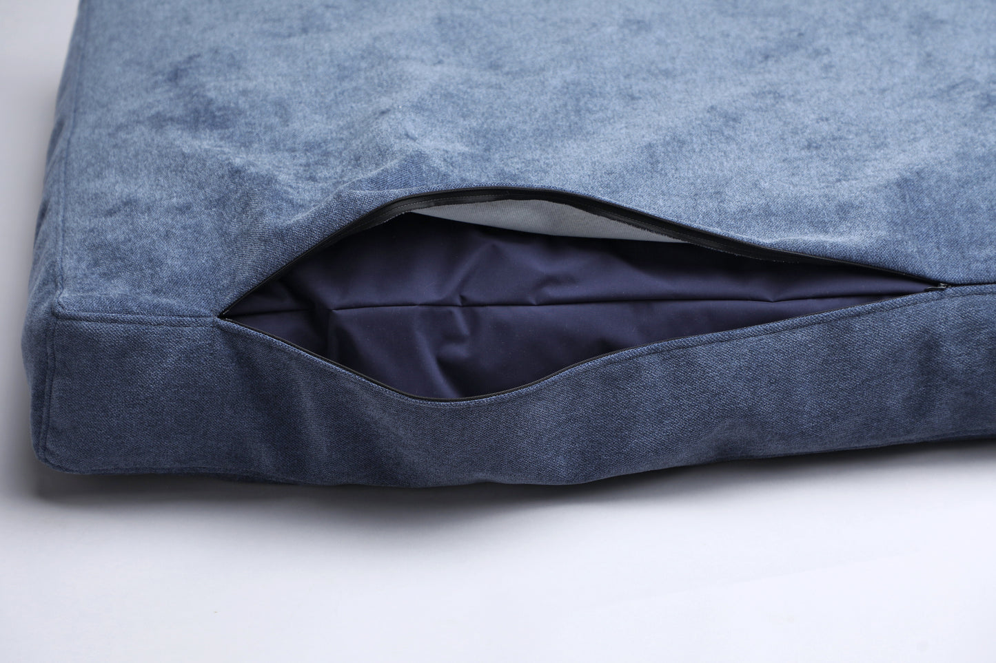 Scandinavian design dog bed | 2-sided | STEEL BLUE - premium dog goods handmade in Europe by animalistus