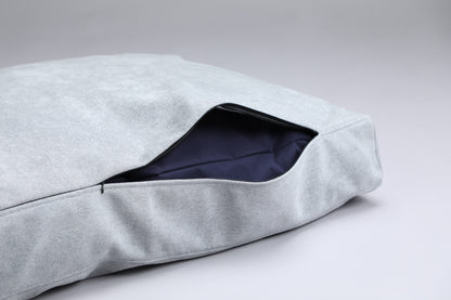 Scandinavian design dog bed | 2-sided | FOG GREY - premium dog goods handmade in Europe by animalistus