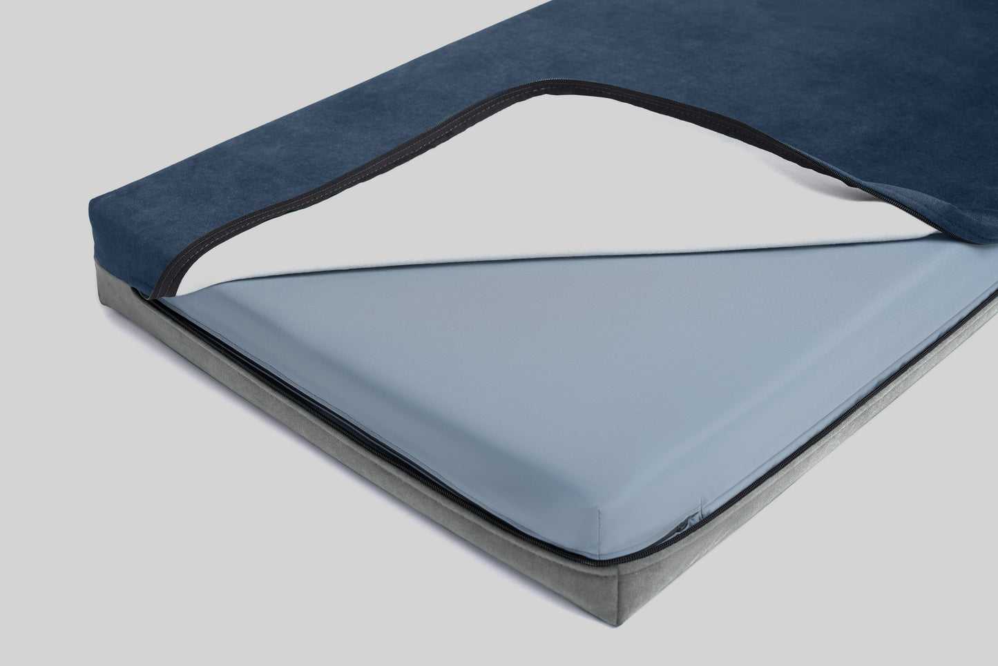 Transformer dog bed | ComfySupport+ | 2-sided | SAPPHIRE BLUE+FOG GREY | animalistus