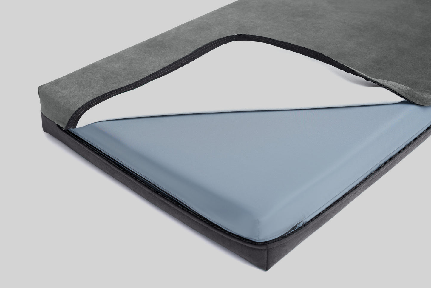 Transformer dog bed | ComfySupport+ | 2-sided | FOG GREY + STEEL GREY | animalistus