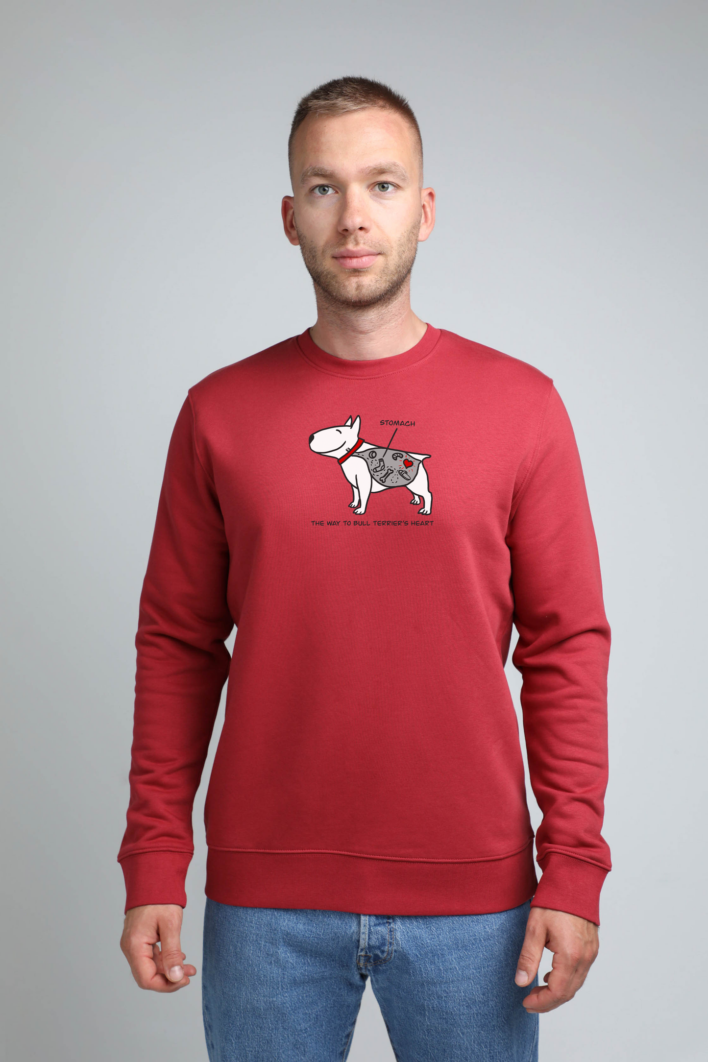 Hungry dog | Crew neck sweatshirt with dog. Regular fit | Unisex | animalistus