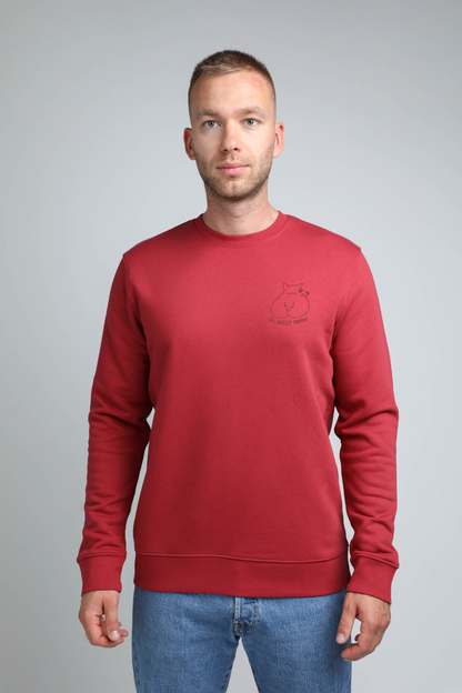 XL available only | Oh, hello there! | Crew neck sweatshirt with embroidered dog. Regular fit | Unisex - premium dog goods handmade in Europe by animalistus