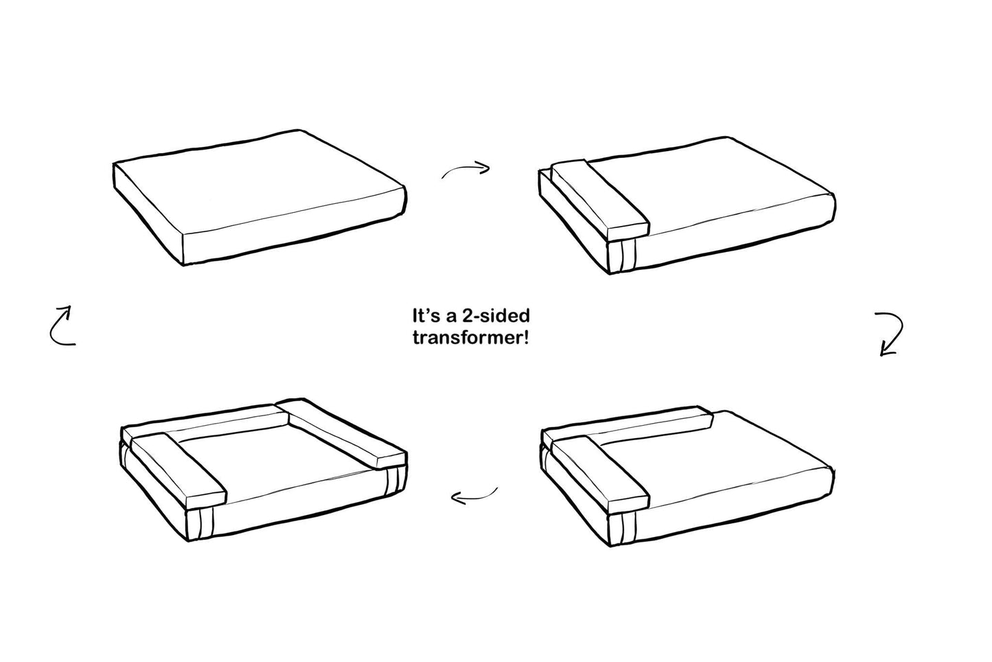 Transformer dog bed | ComfySupport+ | 2-sided | BEIGE+TAUPE | animalistus