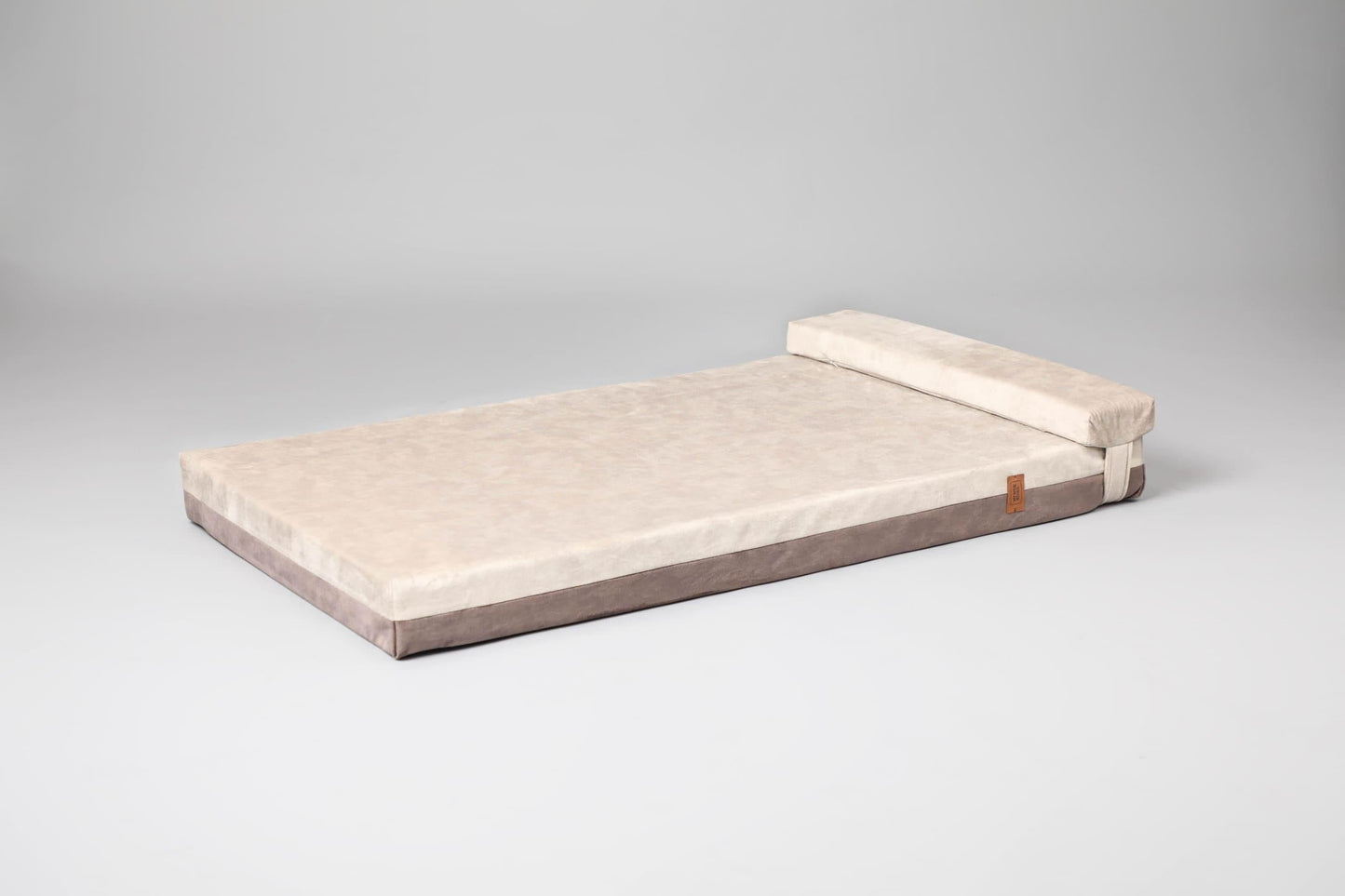 2-sided transformer dog bed. BEIGE+TAUPE - premium dog goods handmade in Europe by My Wild Other