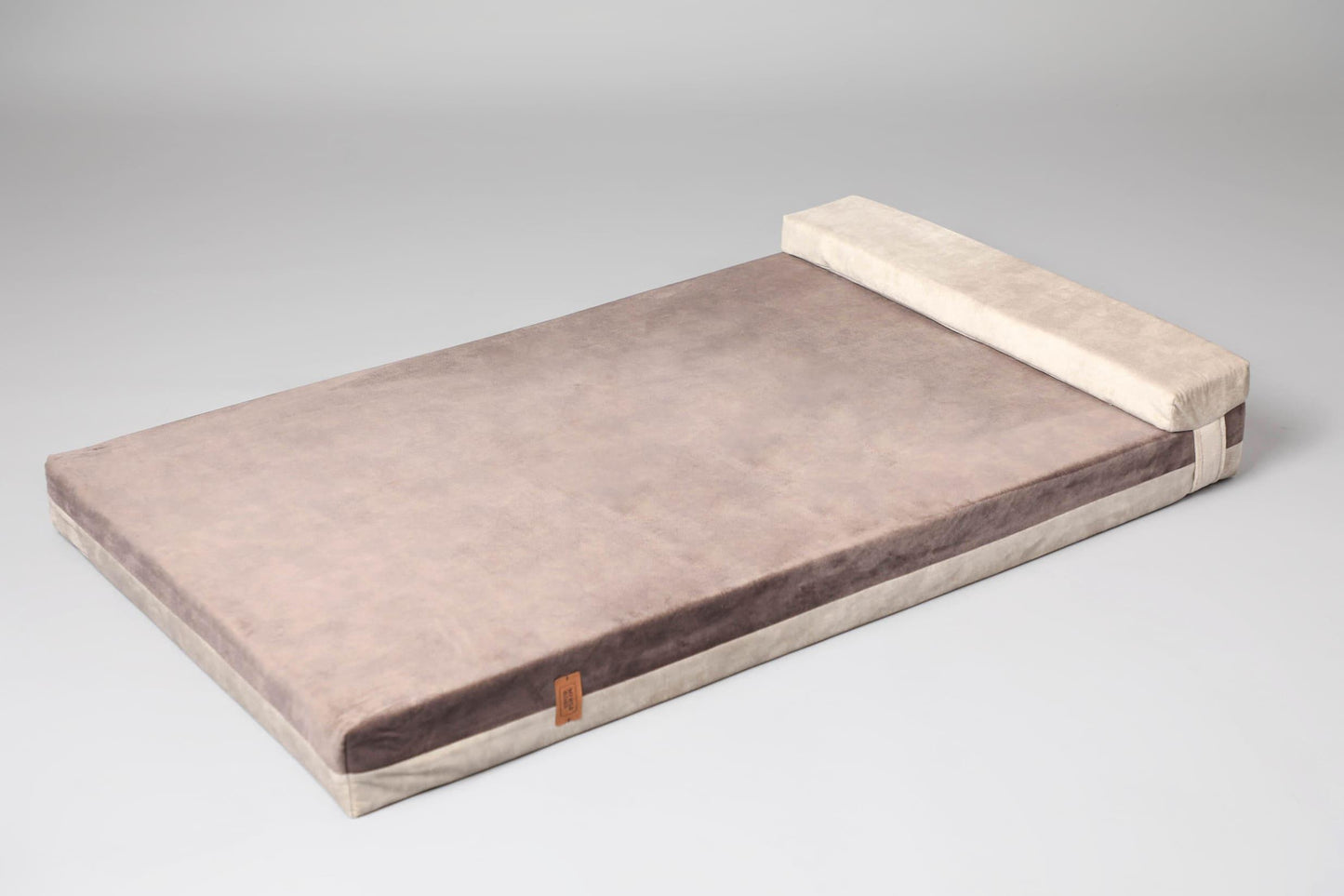 2-sided transformer dog bed. BEIGE+TAUPE - premium dog goods handmade in Europe by My Wild Other