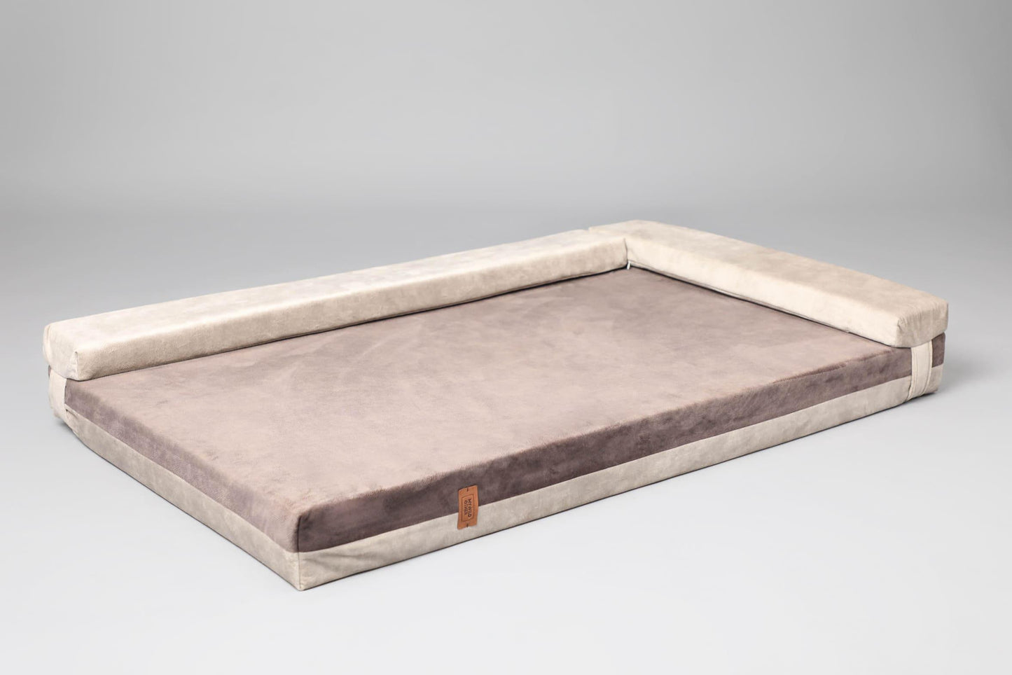 2-sided transformer dog bed. BEIGE+TAUPE - premium dog goods handmade in Europe by My Wild Other