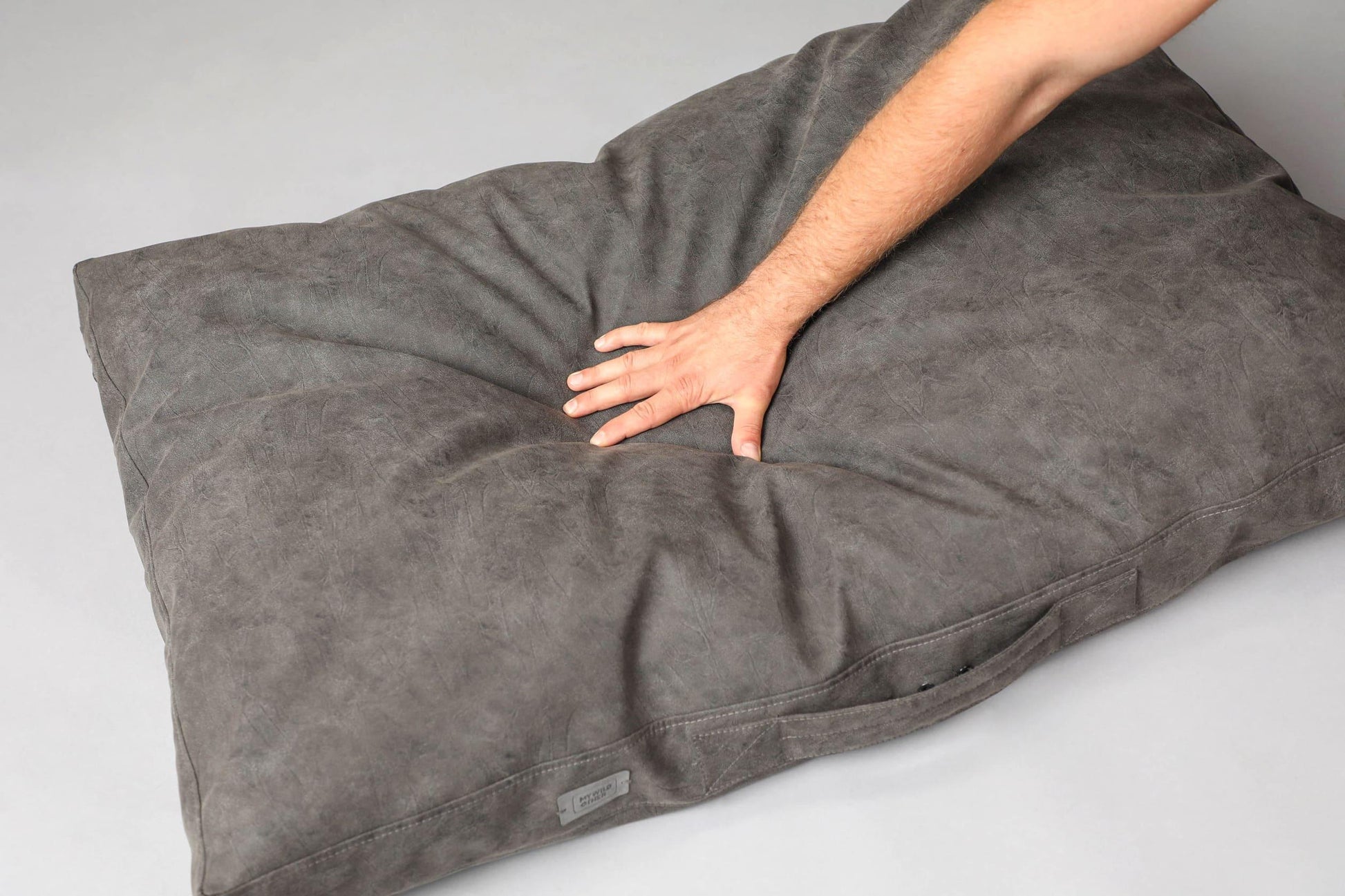 Dog cushion bed | 2-sided | Water resistant | IRON GREY - premium dog goods handmade in Europe by animalistus