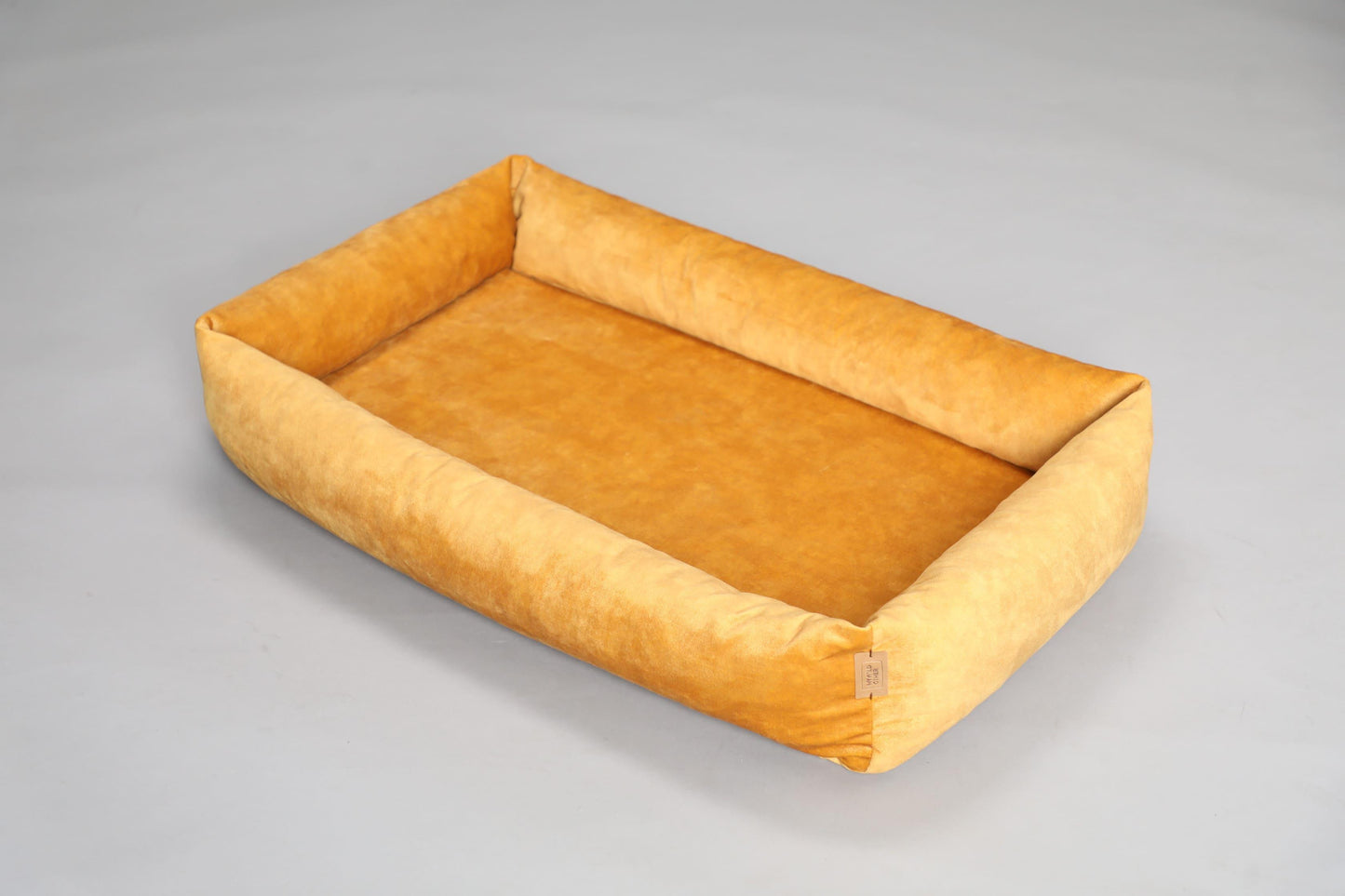 2-sided dog bed with sides. AMBER YELLOW - premium dog goods handmade in Europe by My Wild Other
