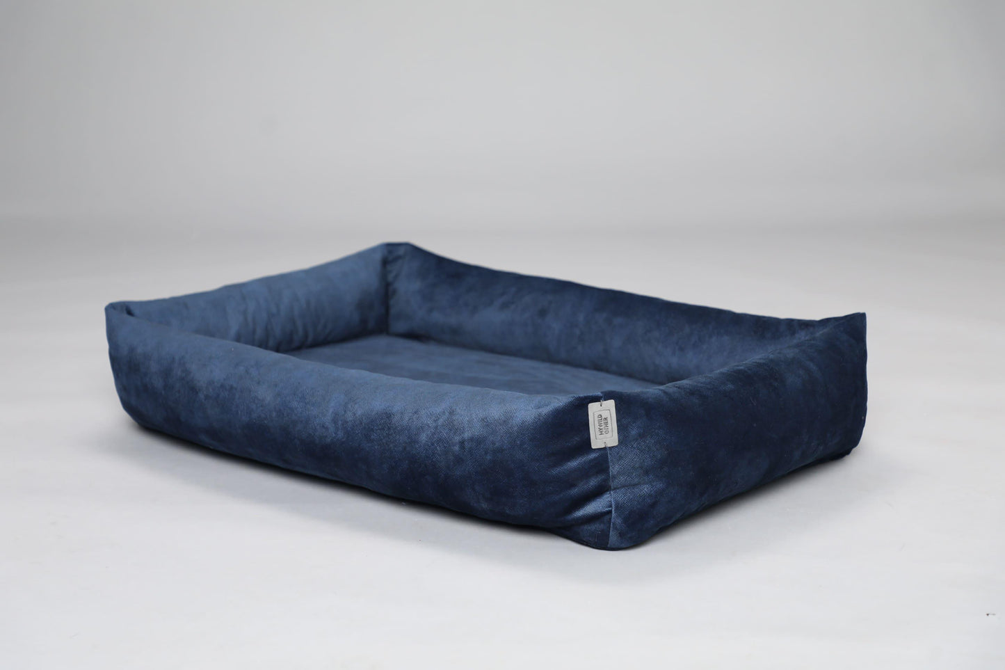 2-sided dog bed with sides. ROYAL BLUE - premium dog goods handmade in Europe by My Wild Other