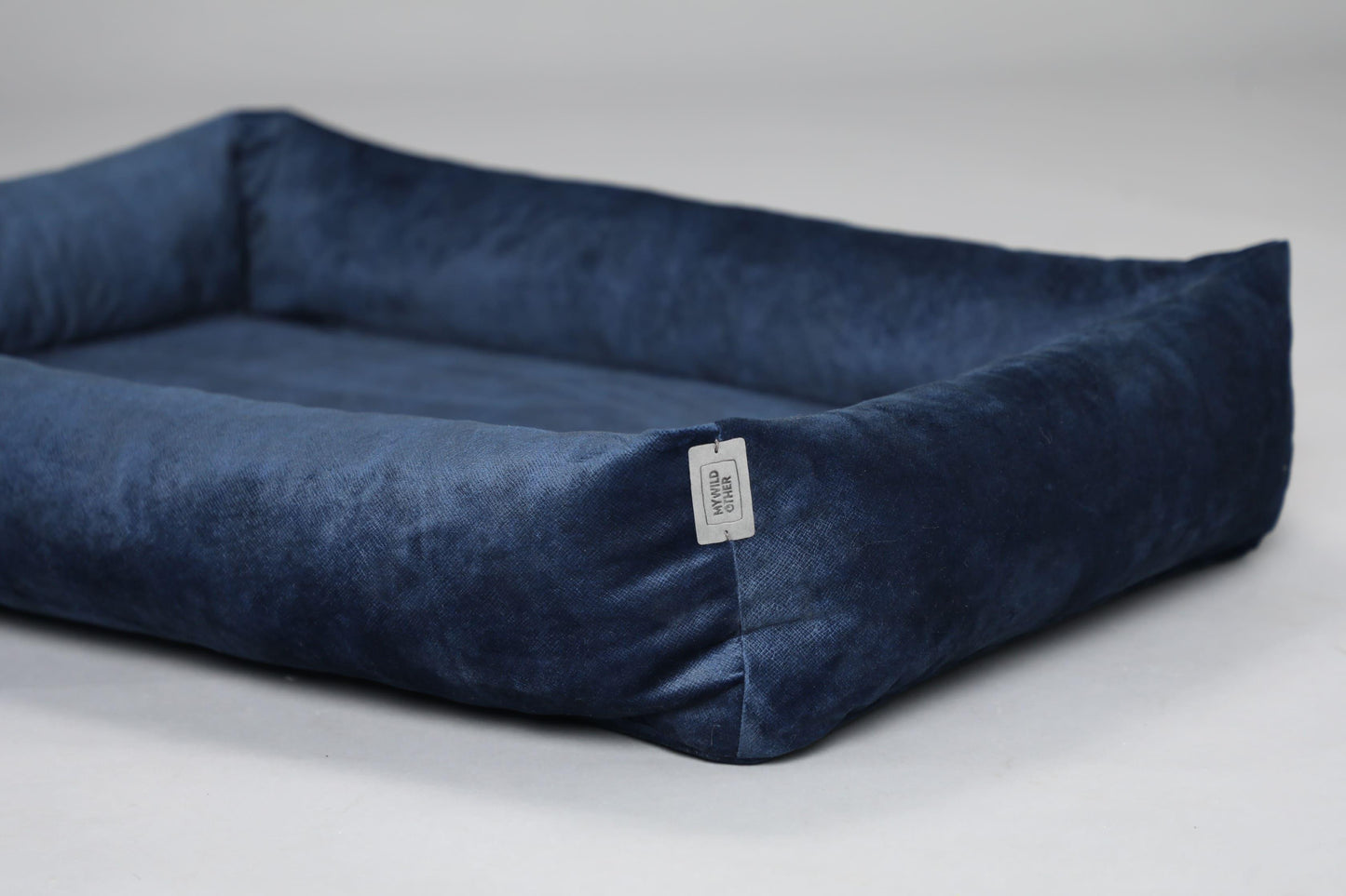 2-sided dog bed with sides. ROYAL BLUE - premium dog goods handmade in Europe by My Wild Other