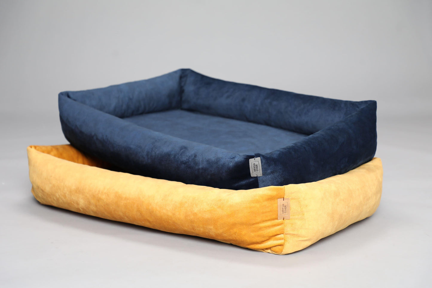 2-sided dog bed with sides. ROYAL BLUE - premium dog goods handmade in Europe by My Wild Other