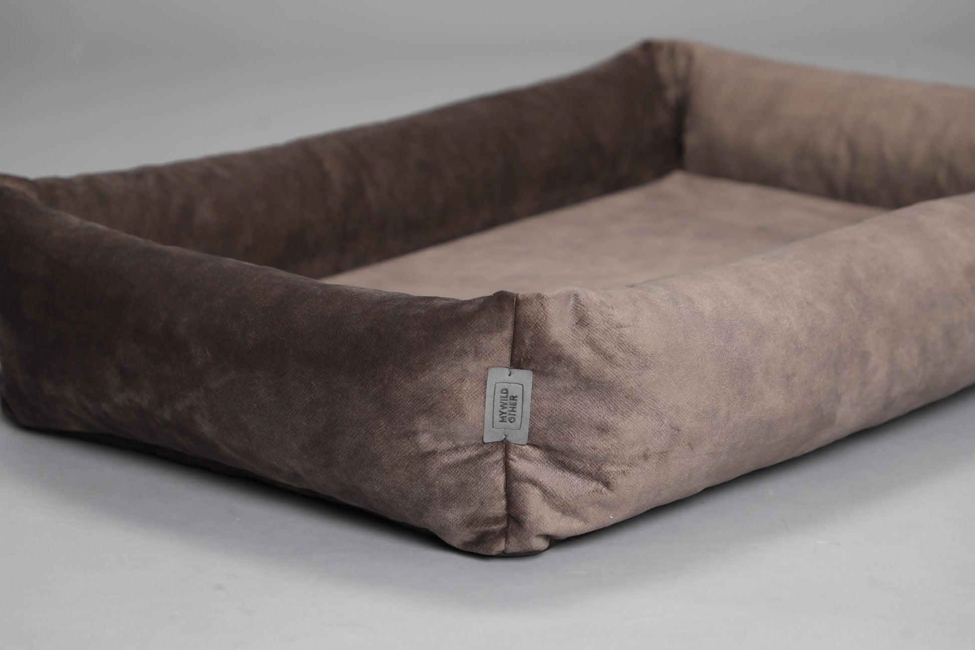 Premium dog bed with sides | 2-sided | TAUPE - premium dog goods handmade in Europe by animalistus
