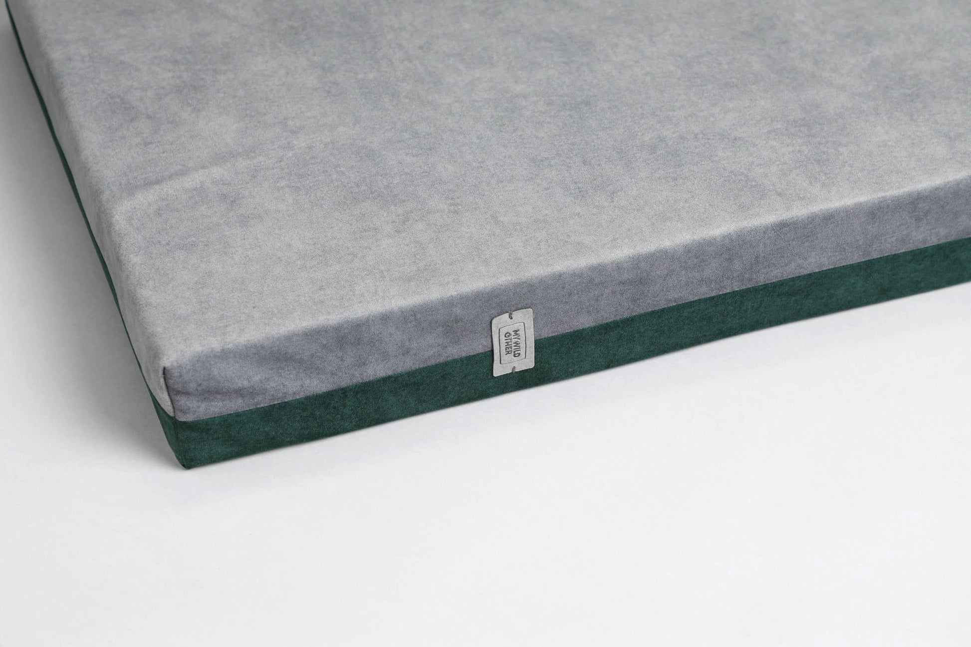 Transformer dog bed | Extra comfort & support | 2-sided | MOSS GREEN+STEEL GREY - premium dog goods handmade in Europe by animalistus