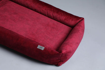 Premium dog bed with sides | 2-sided | RUBY RED - premium dog goods handmade in Europe by animalistus