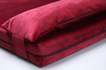 Dog bed for large dogs | Extra comfort & support | 2-sided | RUBY RED - premium dog goods handmade in Europe by animalistus