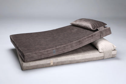 Dog bed for large dogs | Extra comfort & support | 2-sided | TAUPE - premium dog goods handmade in Europe by animalistus