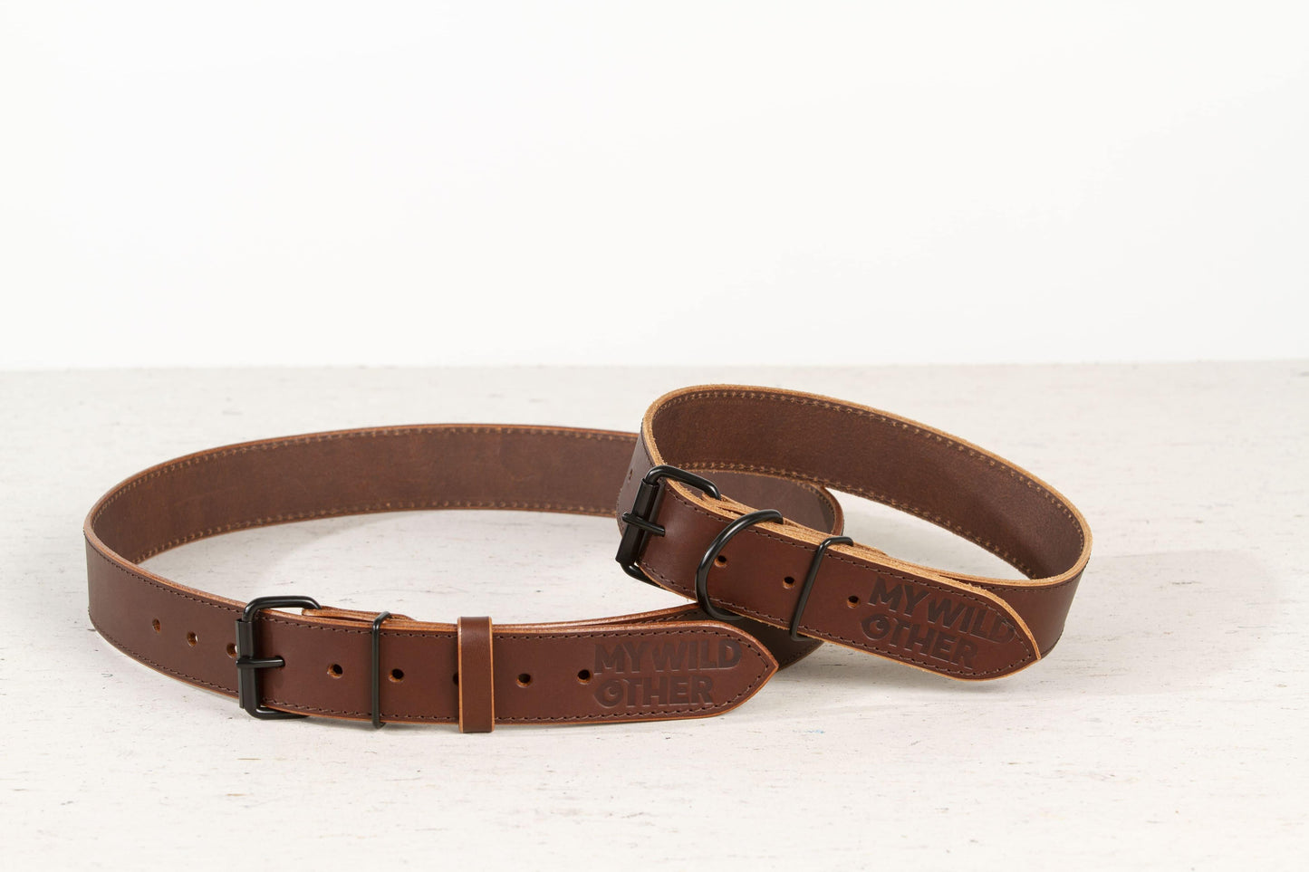 Handmade brown leather dog collar | animalistus