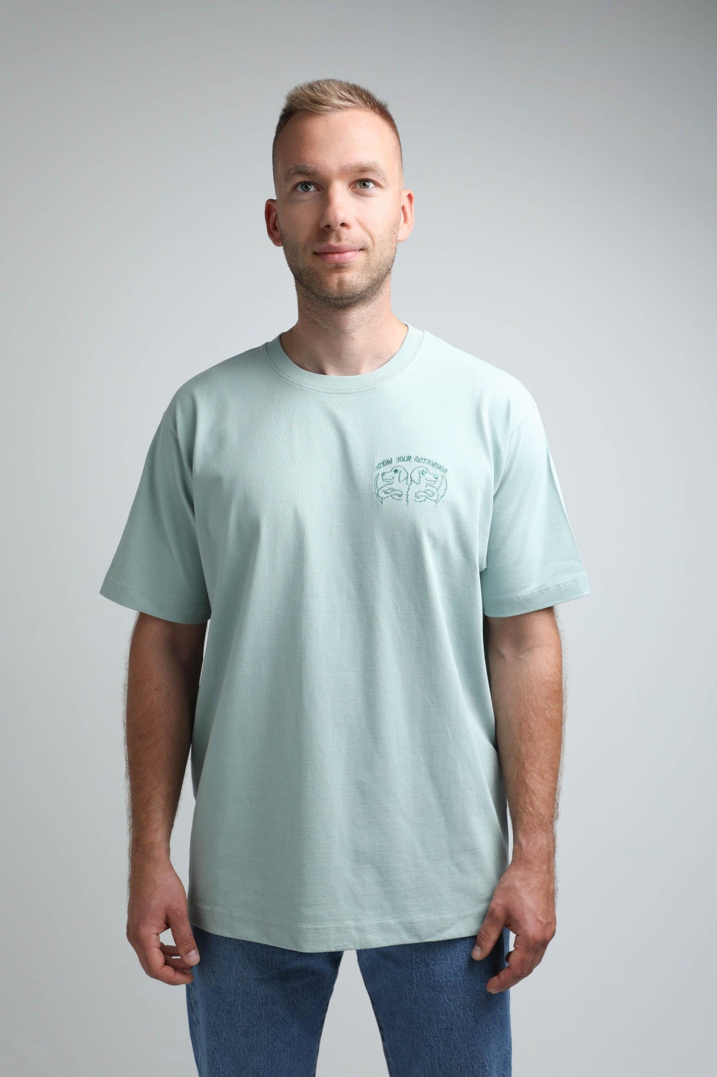 S available only | Know your retriever | Heavyweight T-Shirt with embroidered dogs. Oversized | Unisex | animalistus
