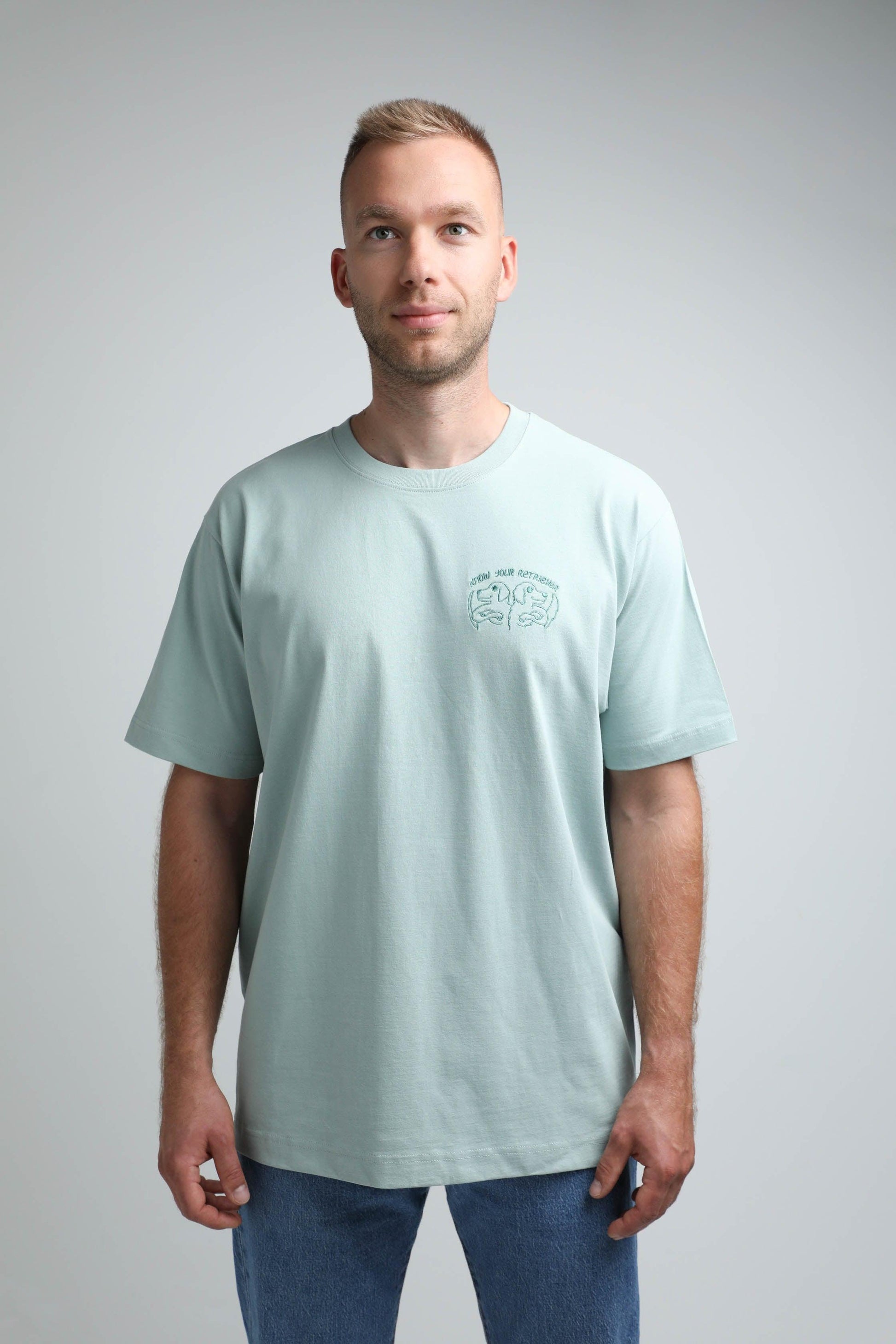 S available only | Know your retriever | Heavyweight T-Shirt with embroidered dogs. Oversized | Unisex | animalistus