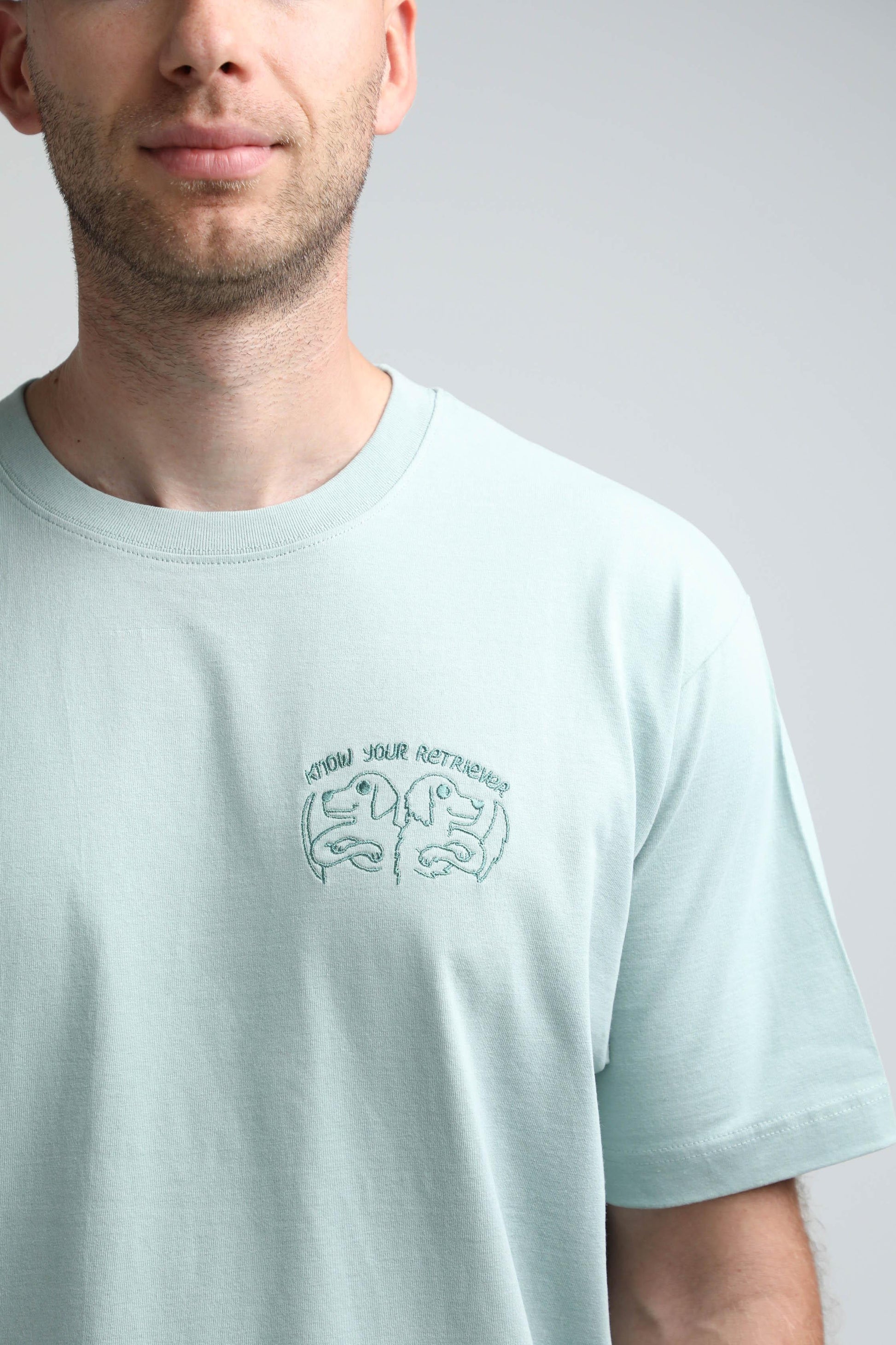 S available only | Know your retriever | Heavyweight T-Shirt with embroidered dogs. Oversized | Unisex | animalistus