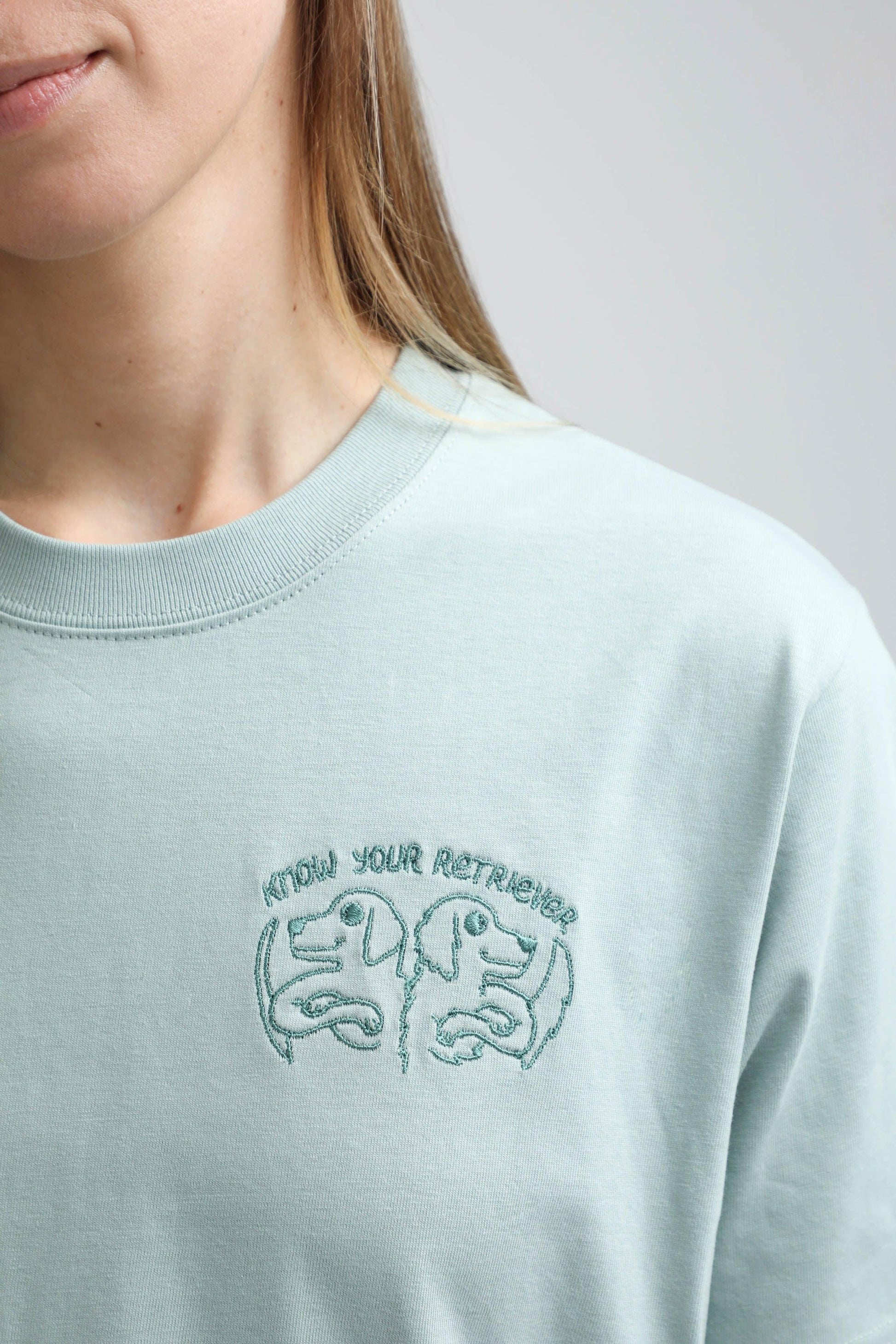 S available only | Know your retriever | Heavyweight T-Shirt with embroidered dogs. Oversized | Unisex | animalistus