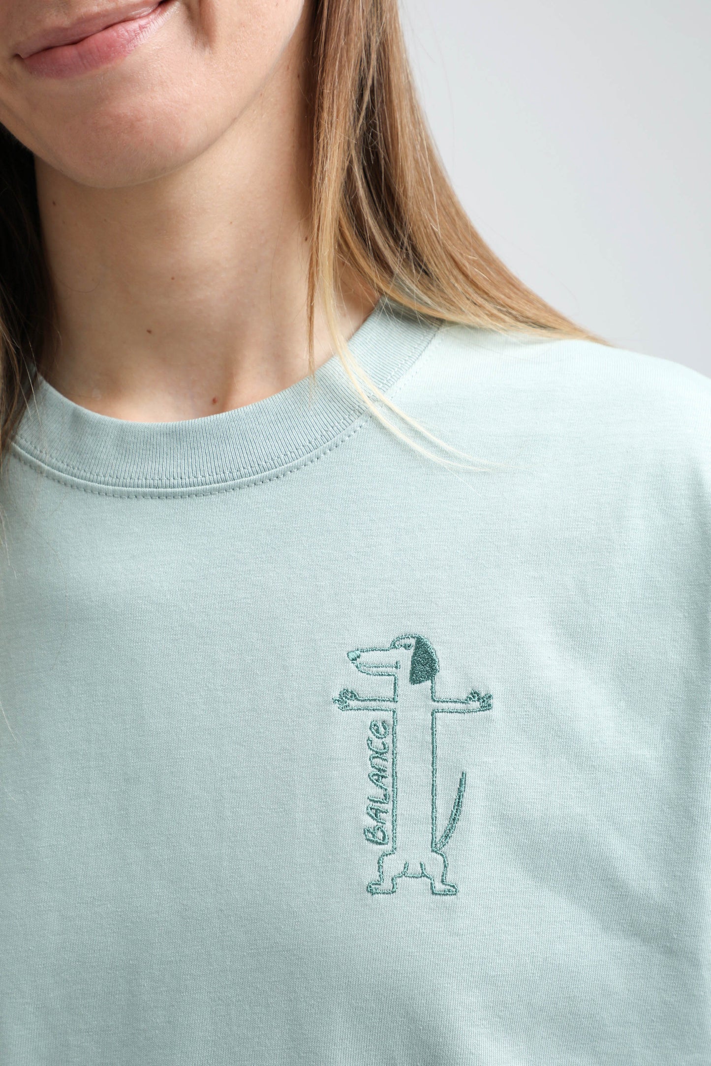 -25% | XL available only | Balance | Heavyweight T-Shirt with embroidered dog. Oversized | Unisex - premium dog goods handmade in Europe by My Wild Other