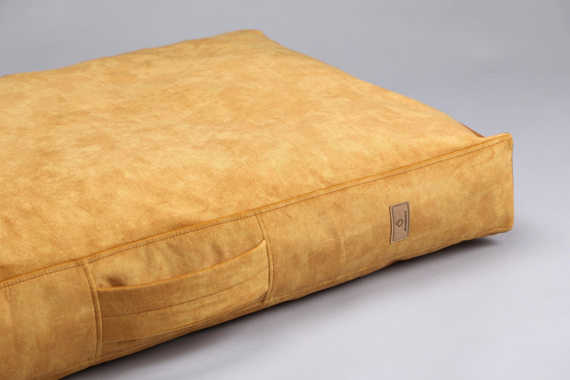 Dog cushion bed | 2-sided | AMBER YELLOW - premium dog goods handmade in Europe by animalistus