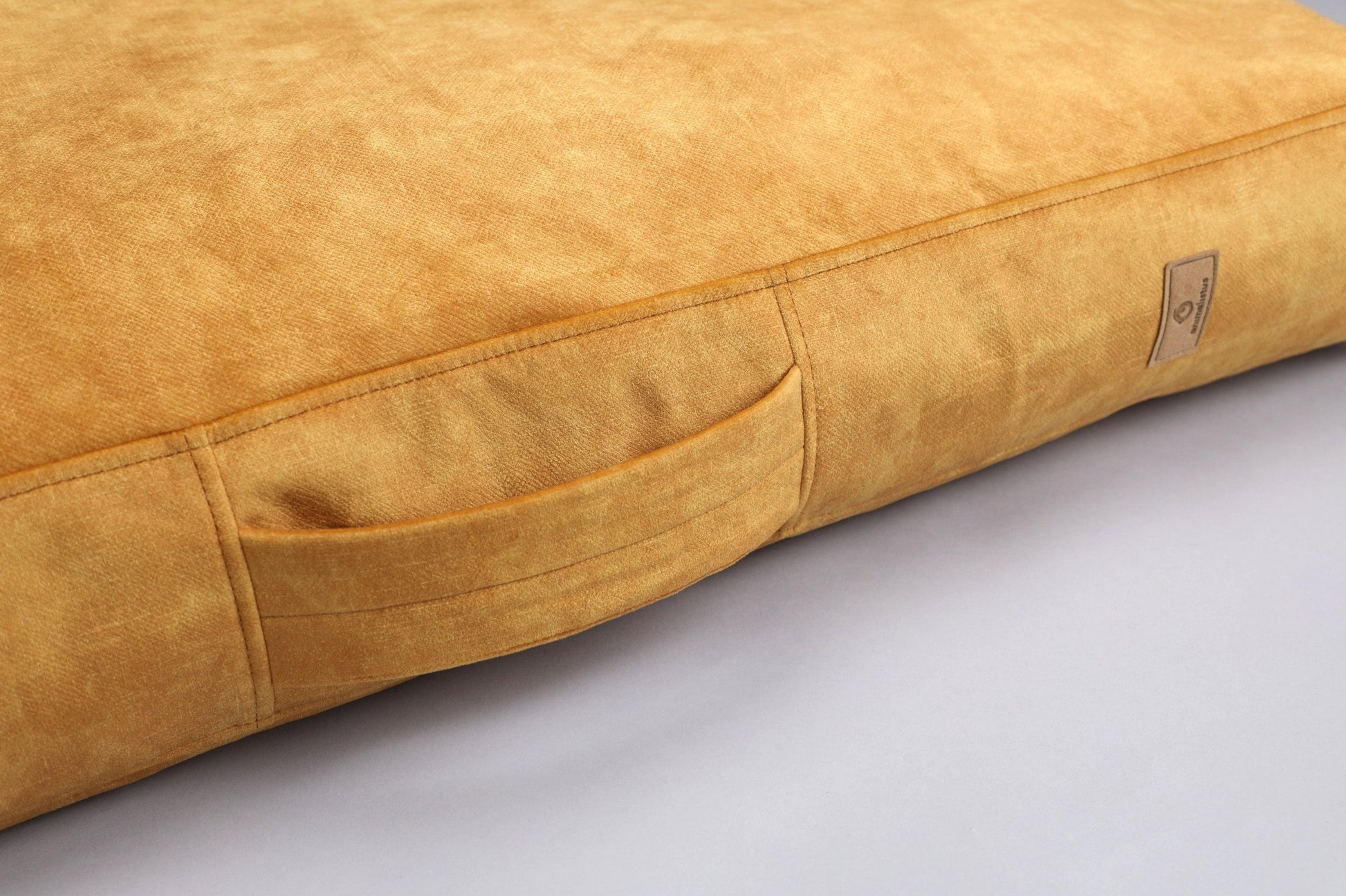 Dog cushion bed | 2-sided | AMBER YELLOW - premium dog goods handmade in Europe by animalistus