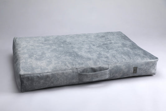Dog cushion bed | 2-sided | METAL GREY - premium dog goods handmade in Europe by animalistus