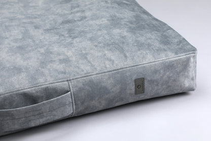 Dog cushion bed | 2-sided | METAL GREY - premium dog goods handmade in Europe by animalistus