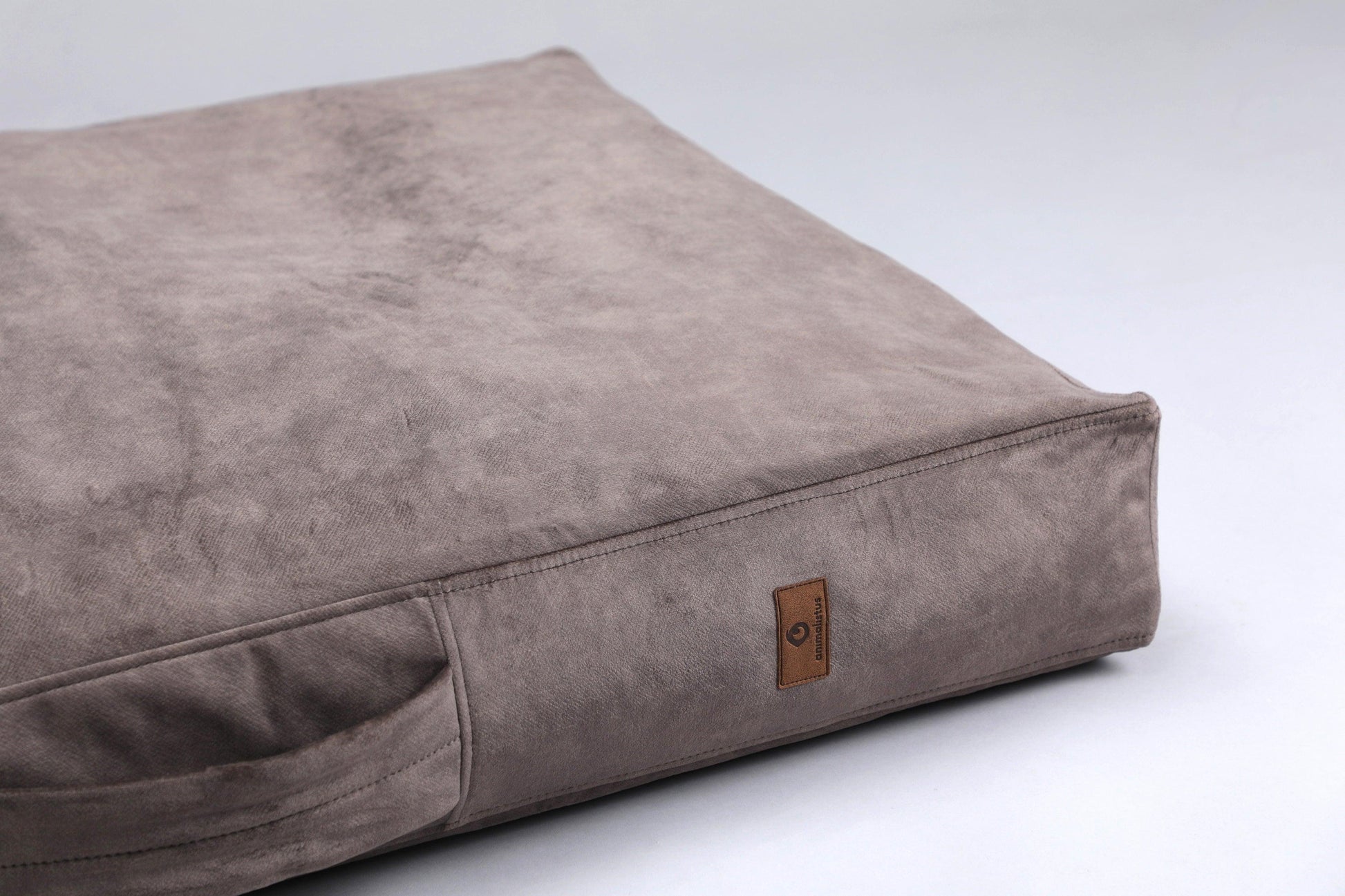 Dog cushion bed | 2-sided | TAUPE - premium dog goods handmade in Europe by animalistus