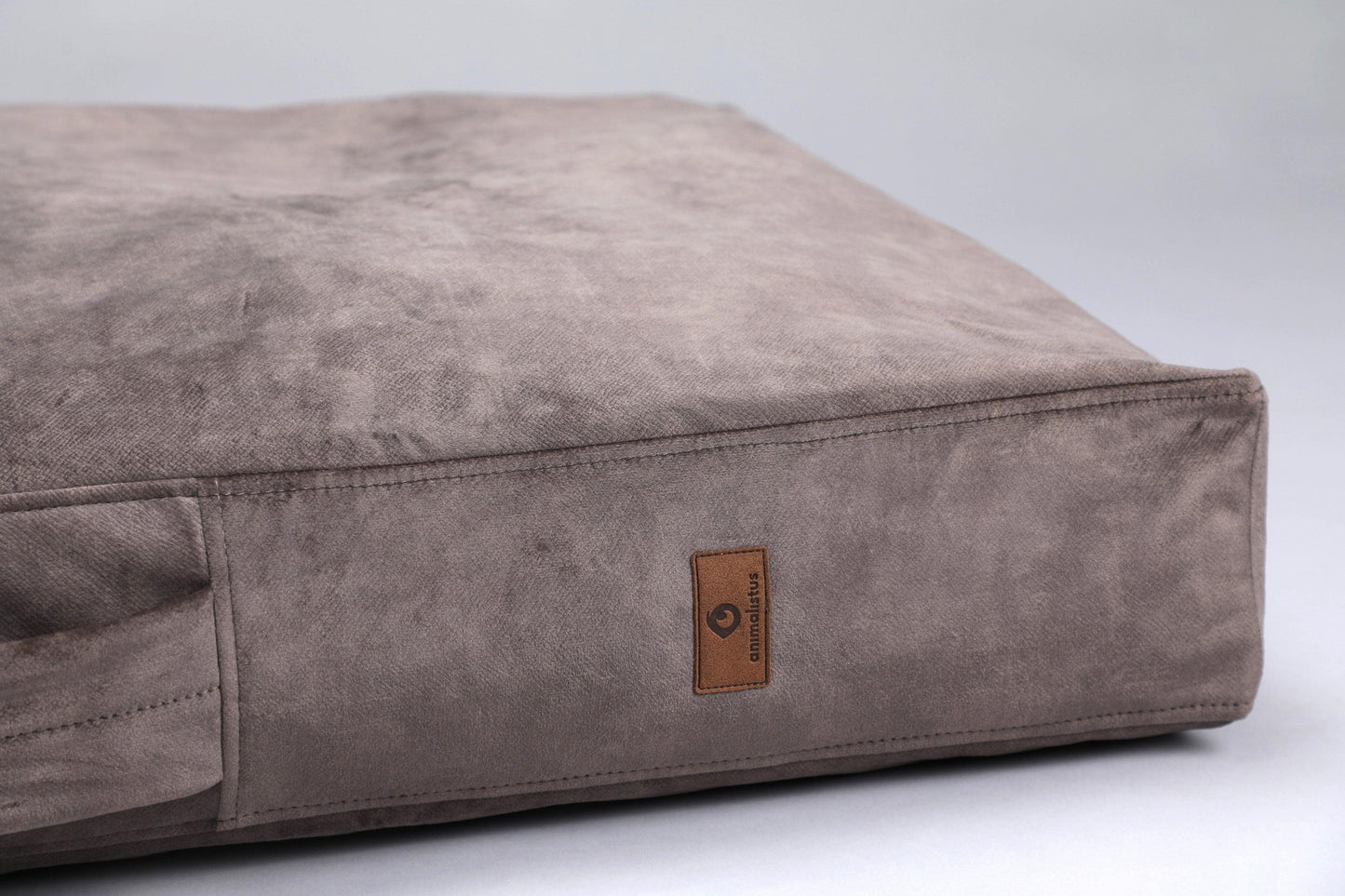 Dog cushion bed | 2-sided | TAUPE - premium dog goods handmade in Europe by animalistus