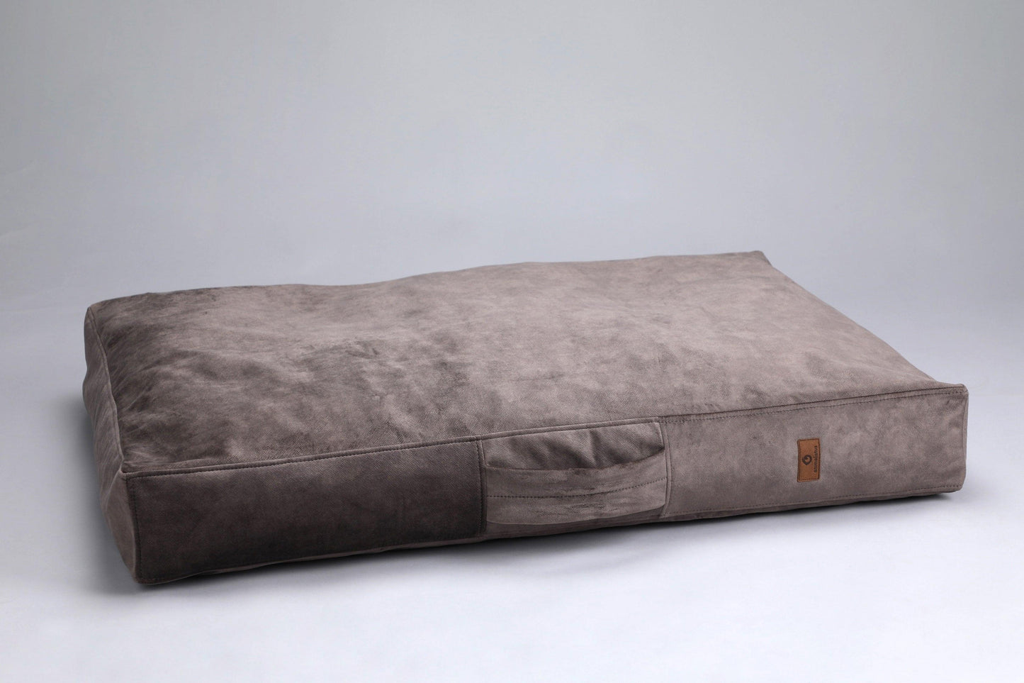 Dog cushion bed | 2-sided | TAUPE - premium dog goods handmade in Europe by animalistus