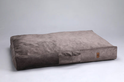 Dog cushion bed | 2-sided | TAUPE - premium dog goods handmade in Europe by animalistus